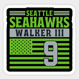 Seattle Seahawks Walker III 9 American Flag Football Sticker